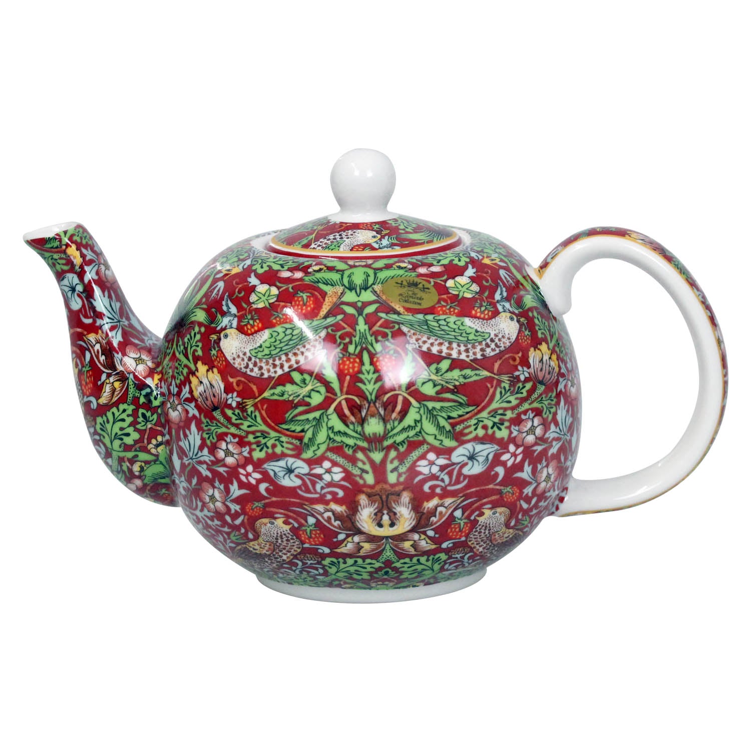 William Morris Red Strawberry Thief Teapot 35fl oz