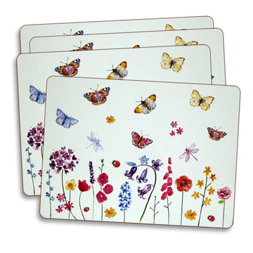 12-pc Butterfly Garden Cork Back Placemats, Coasters & Mugs Set