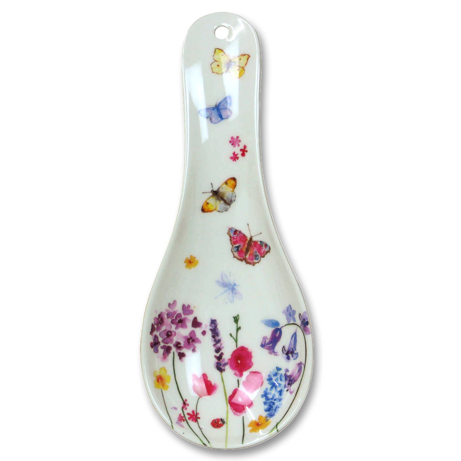 Butterfly Garden Pink Floral Melamine Spoon Rest