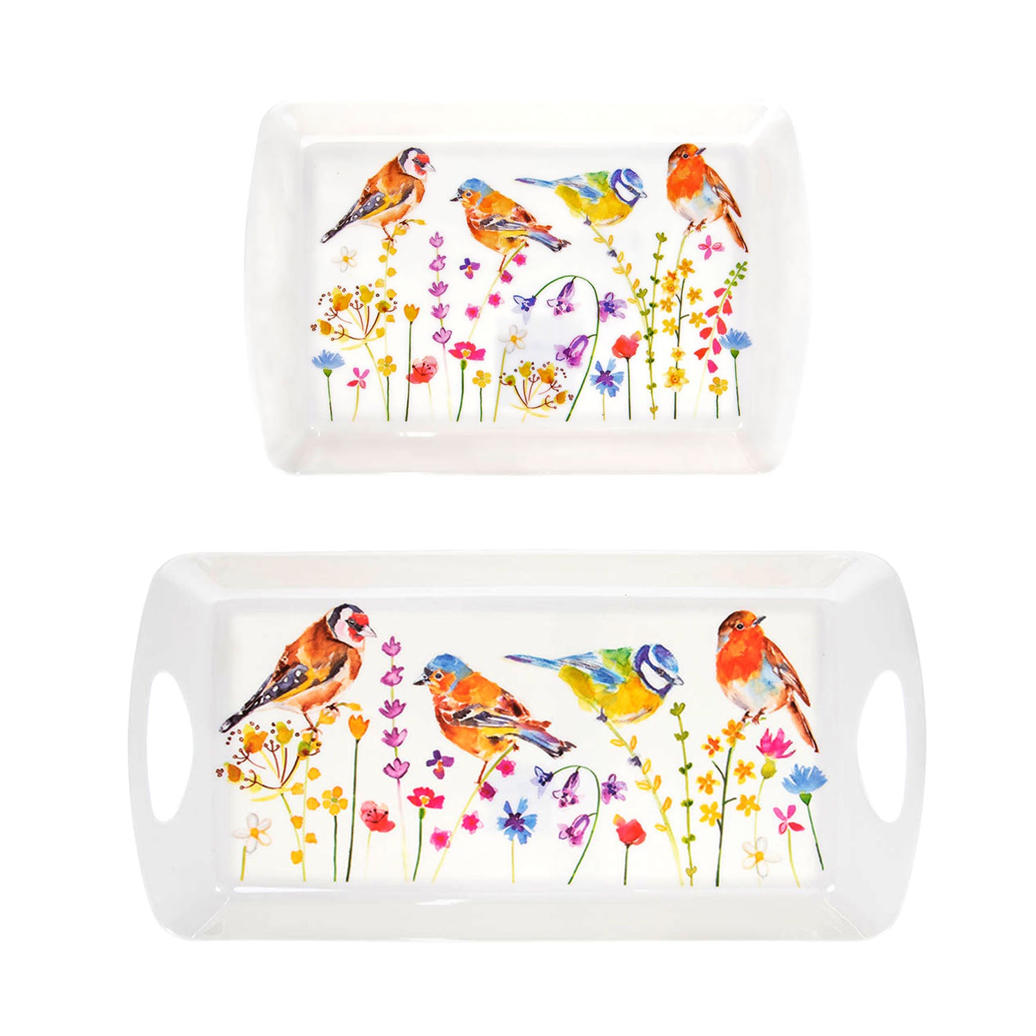 2-pc Garden Bird Small & Medium Serving Tray