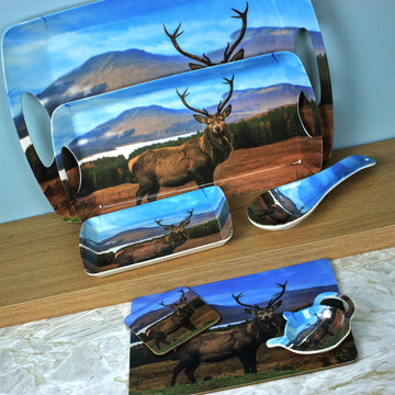 Highlands Stag Small Melamine Serving Tray