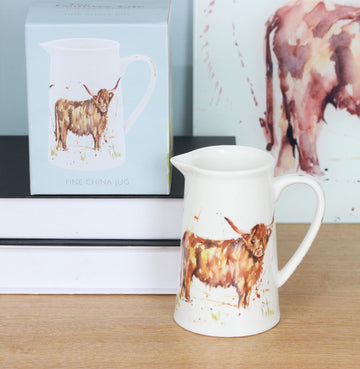 Country Life Highland Cow White Jug