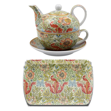 2-pc  W. Morris Compton Small Serving Tray & Tea for One Set