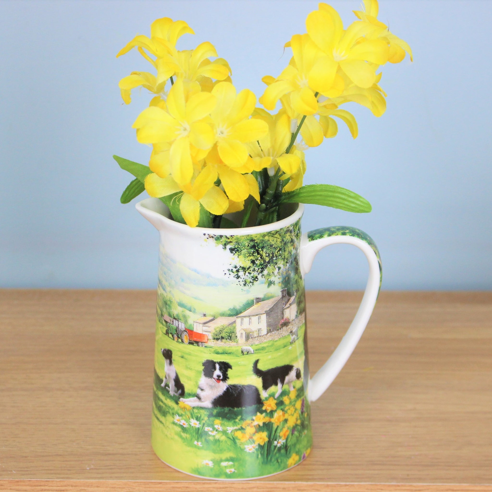 Collie & Sheep Ceramic Jug With Handle