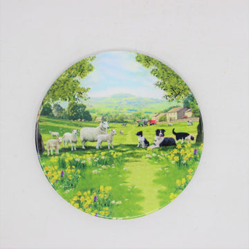 Collie & Sheep Trivet Round