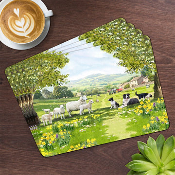 Collie & Sheep Design Set of 4 Placemats