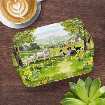 Collie & Sheep Design Small Serving Tray