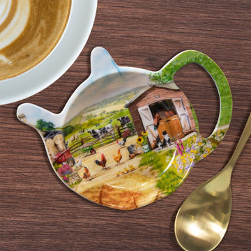 Farmhouse Melamine Tea Bag Tidy Holder Tea Spoon Coaster