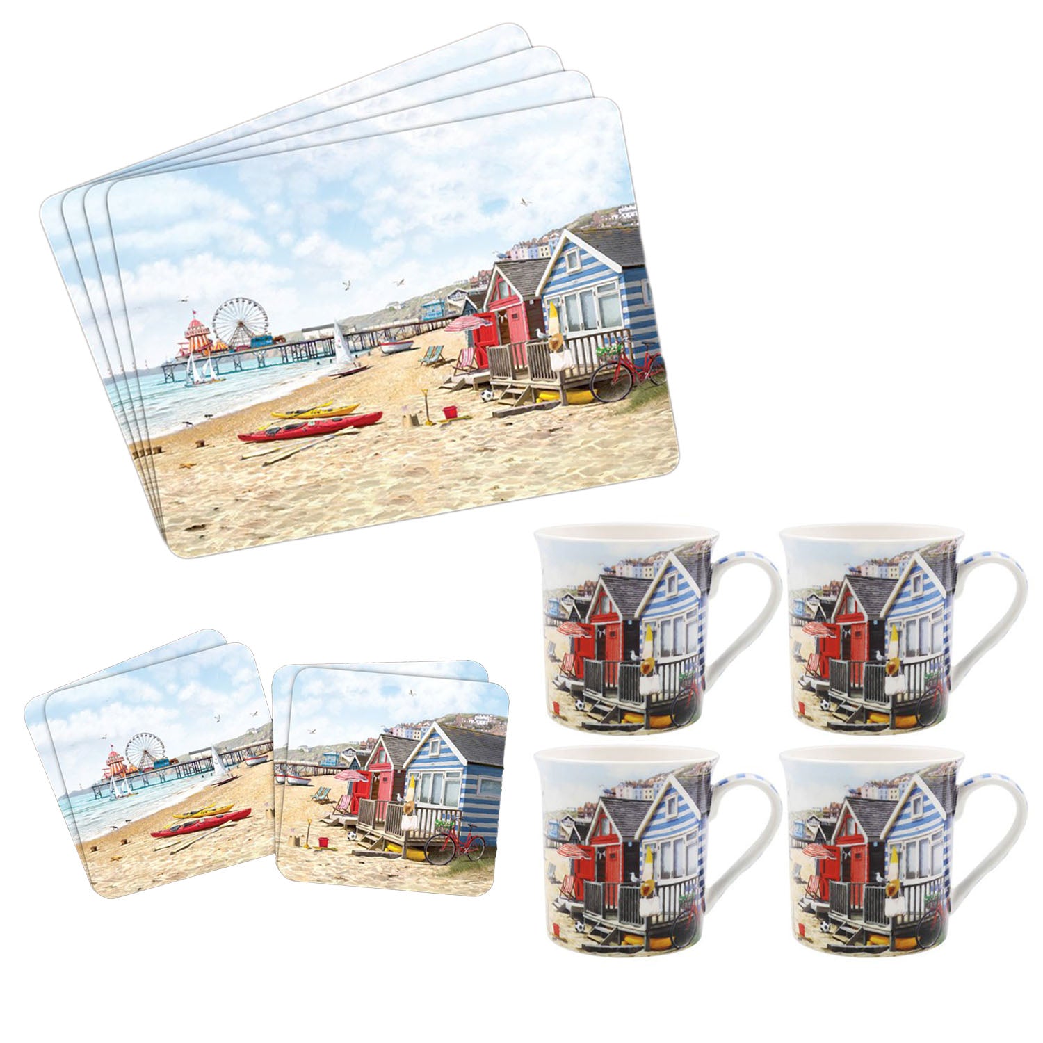 12-pc Sandy Bay Tableware Set - Watercolour