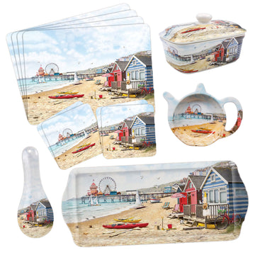 12-pc Sandy Bay Tableware Set - Watercolour