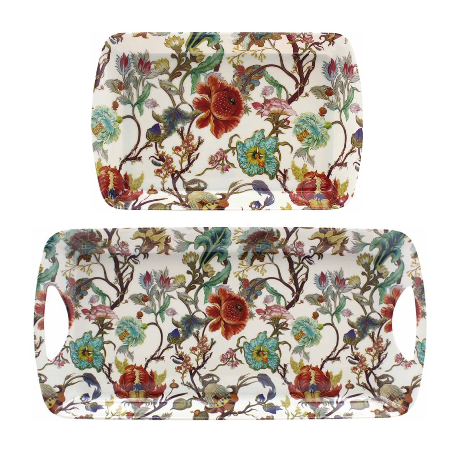 2-pc  Anthina Floral Small & Medium Serving Tray Set