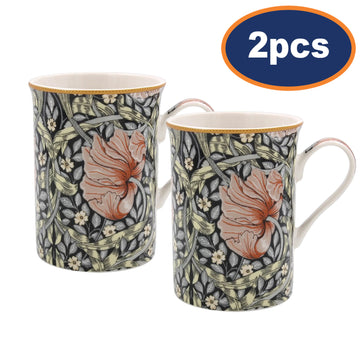 2Pcs William Morris Pimpernel 275ml Fine China Mug