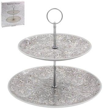 Bachelors Button 2 Tier Cake Stand