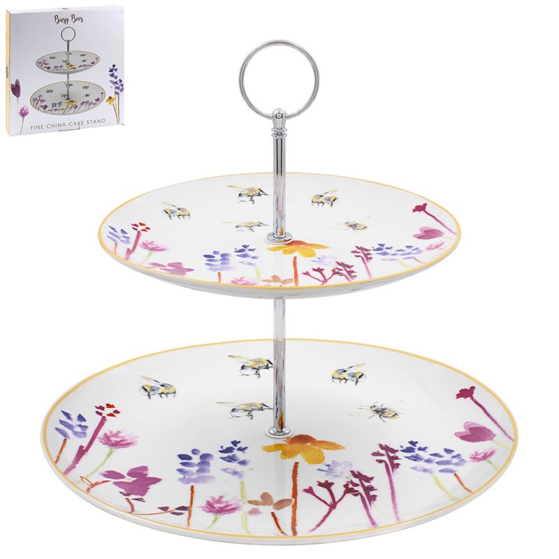 Bees & Flowers 2 Tier Cake Stand
