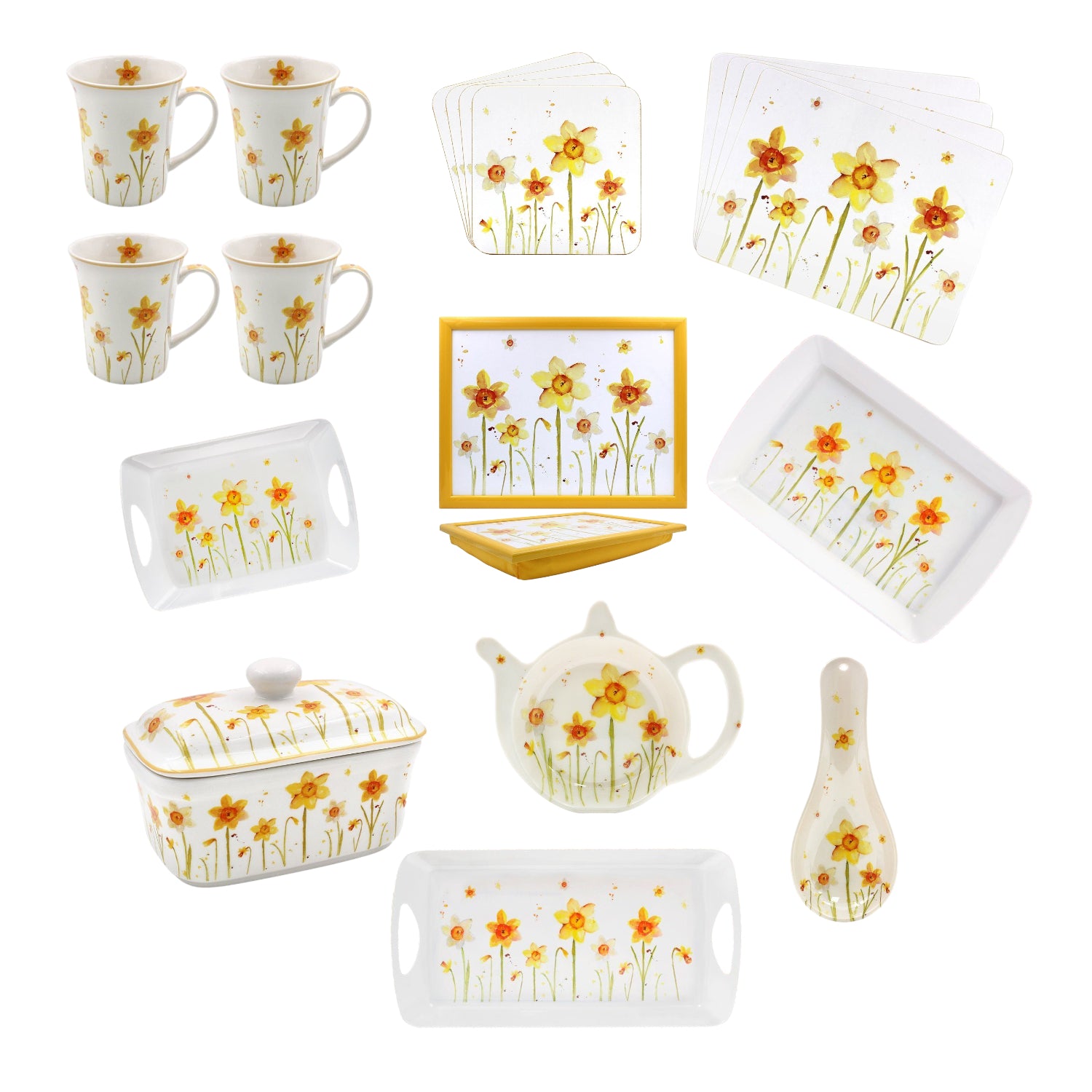 10-Set Yellow Daffodils Tableware Collection