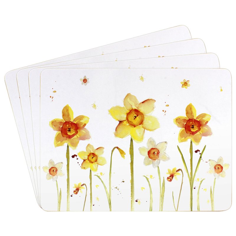 Yellow Daffodils 4-Set Cork Rectangle Placemat
