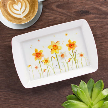 2-pc Yellow Daffodils Small & Medium Serving Tray