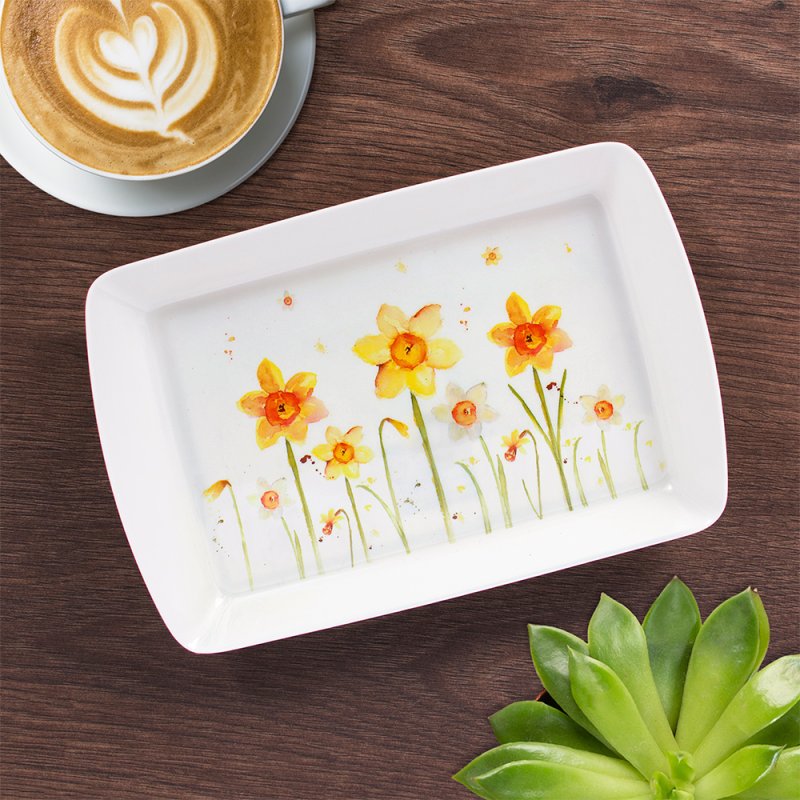 Yellow Daffodils Small Serving Tray