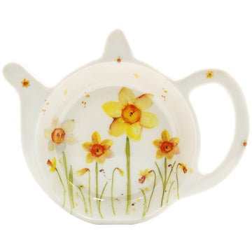 Yellow Daffodils Floral Melamine Tea Bag
