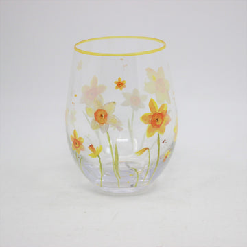 Daffodils Yellow Stemless Glass Gin