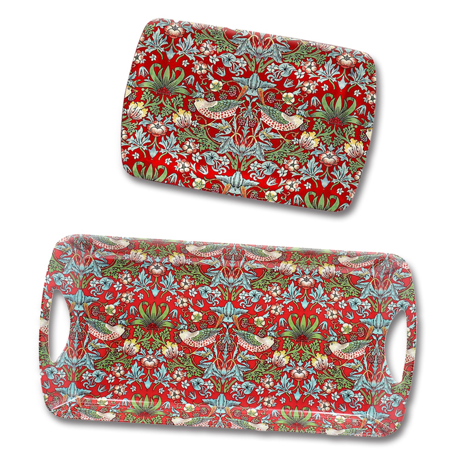 W Morris Strawberry Thief Small & Medium Serving Tray Set