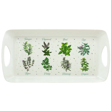 Green Herbs Garden Print Medium Serving Tray