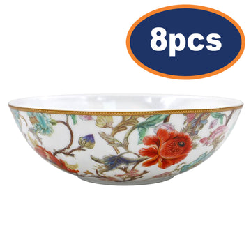 8Pcs William Morris Anthina Floral Porcelain Bowls