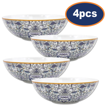 4Pcs William Morris Lodden Floral Porcelain Bowls