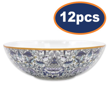 12Pcs William Morris Lodden Floral Porcelain Bowls