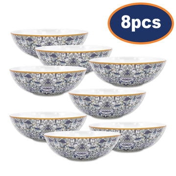 8Pcs William Morris Lodden Floral Porcelain Bowls