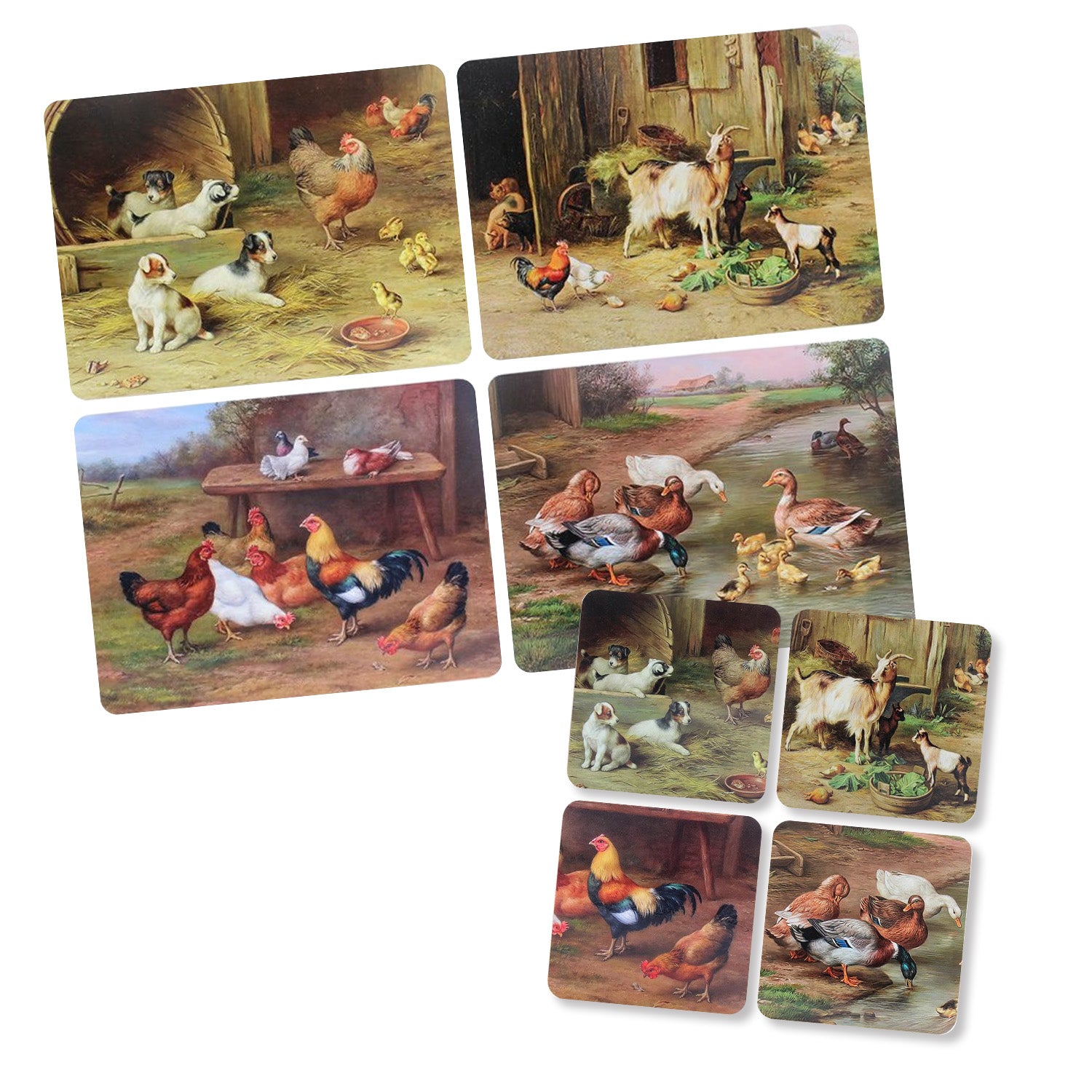 Edgar Hunt Farm Life 4 Coasters & 4 Placemats