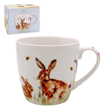 450ml Hares Rabbit Floral Ceramic Mug