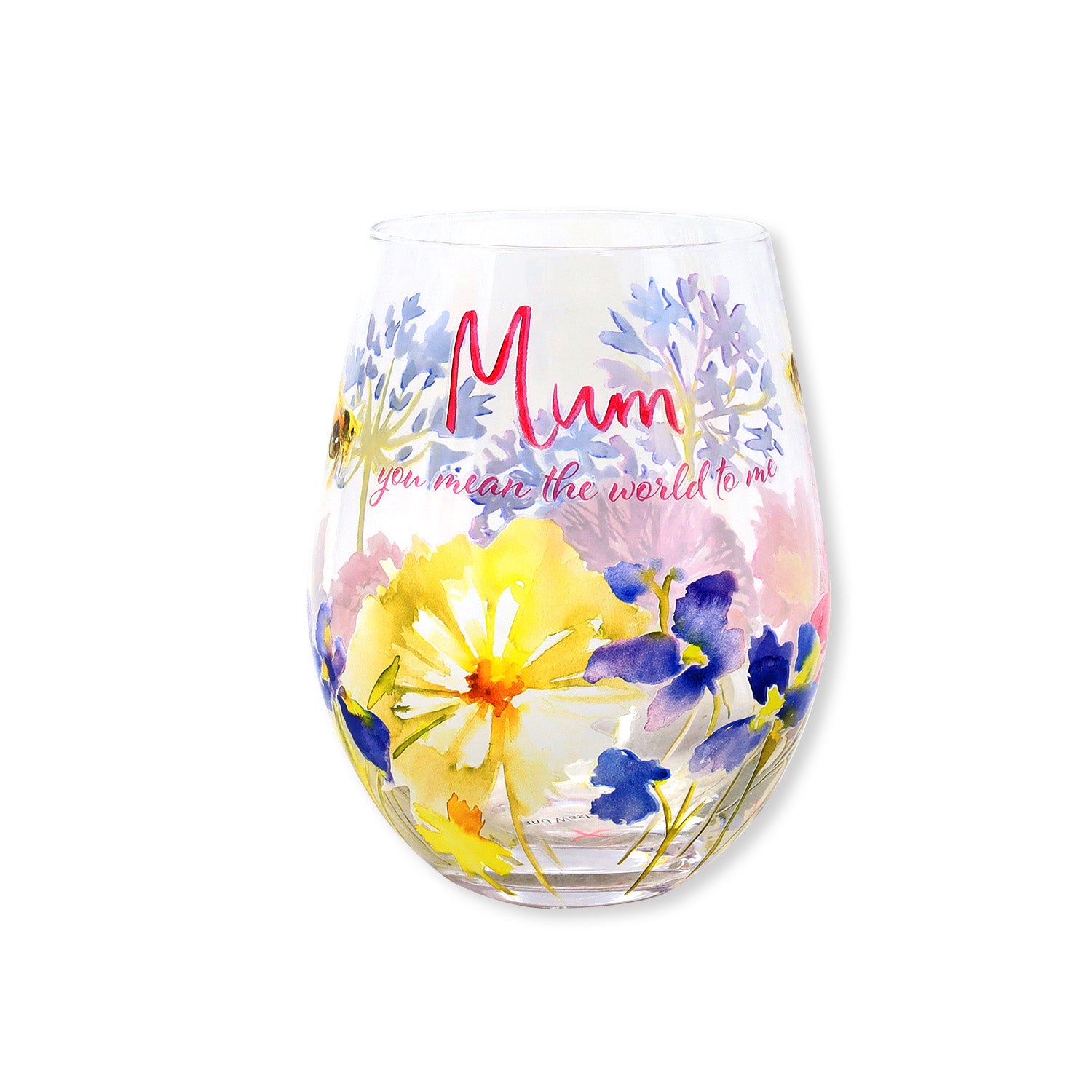 475ml Lynsey Johnstone Hand Painted Mothers Day Floral Stemless Gin Glass