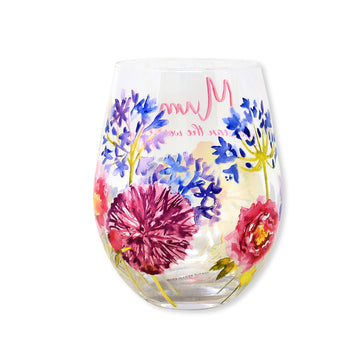 475ml Floral Design Stemless Glass