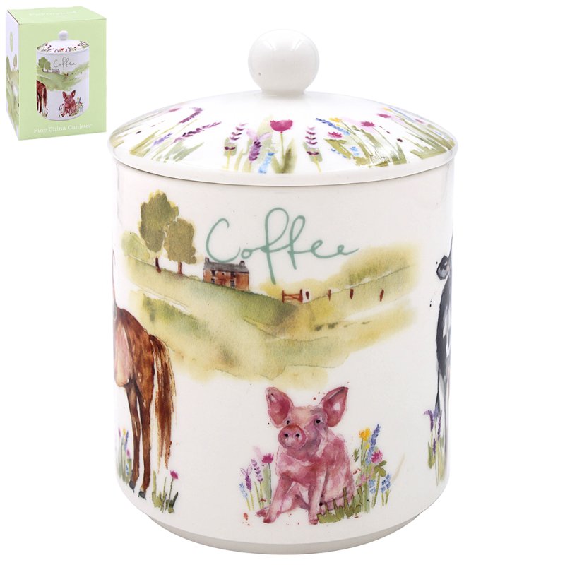 800ml Collie & Sheep Ceramic Coffee Canister With Lid