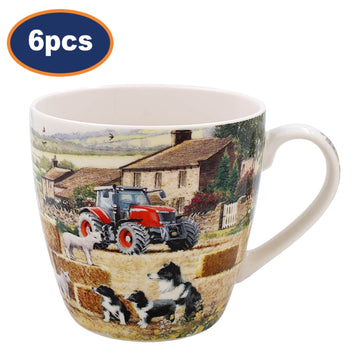 6pcs 450ml Collie & Sheep Fine China Ceramic Mug