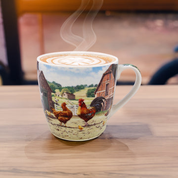 Coffee Cockerel & Hen Ceramic Mug