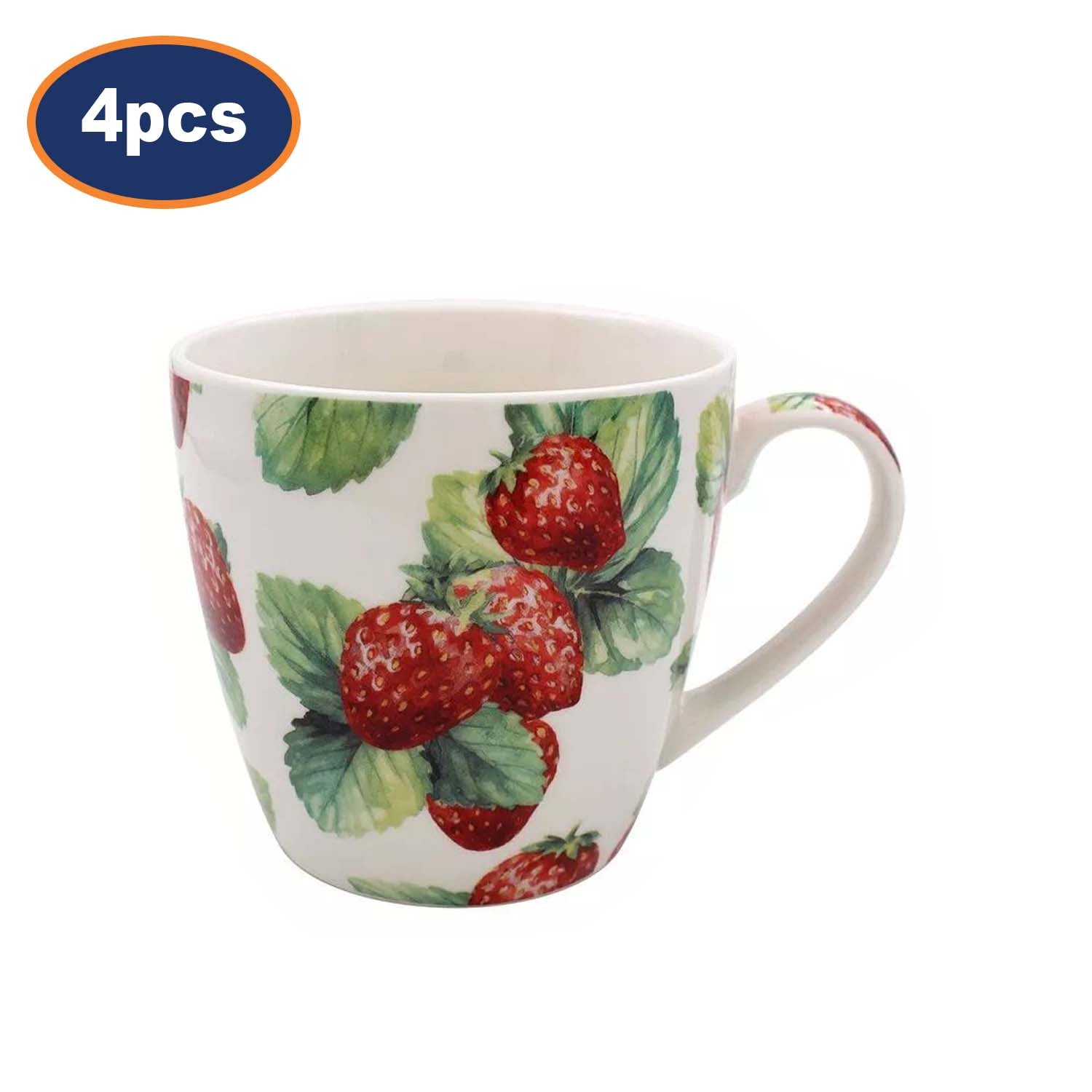 4pcs 450ml Strawberry Field Fruit Summer Design Ceramic Mug