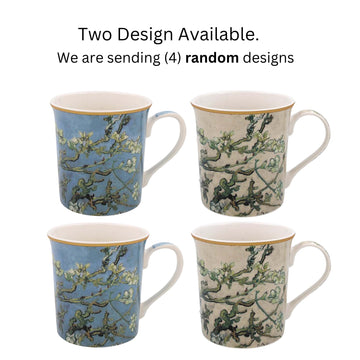 Floral Mug 4pcs Van Gogh Almond Blossom 350ml