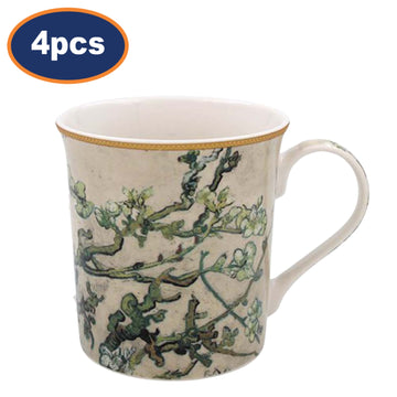Floral Mug 4pcs Van Gogh Almond Blossom 350ml