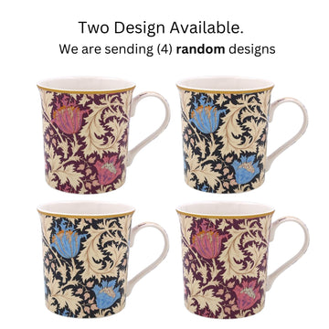 Floral Mug 4pcs William Morris Anemone Floral 350ml