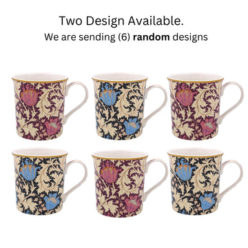 Floral Mug 6pcs William Morris Anemone Floral 350ml