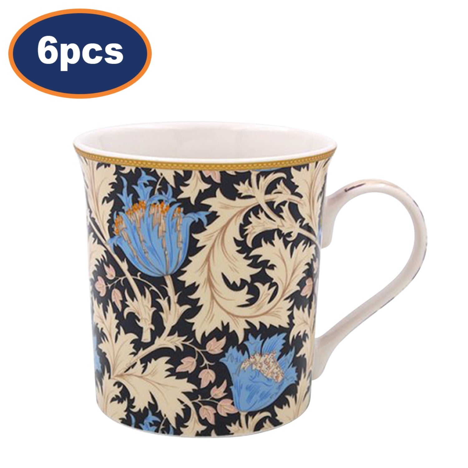 Floral Mug 6pcs William Morris Anemone Floral 350ml