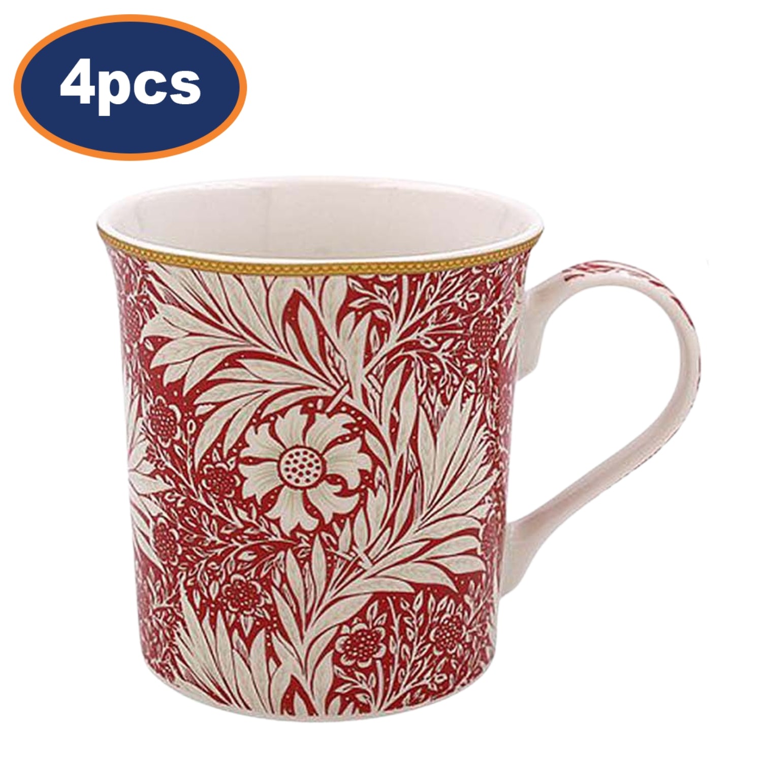 Floral Mug 4pcs 350ml William Morris Meadow
