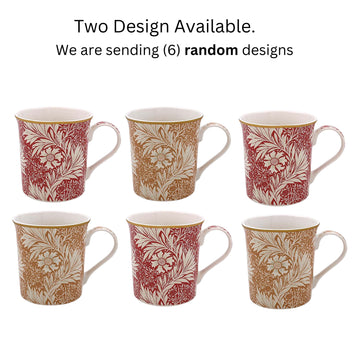 Floral Mug 6pcs 350ml William Morris Meadow