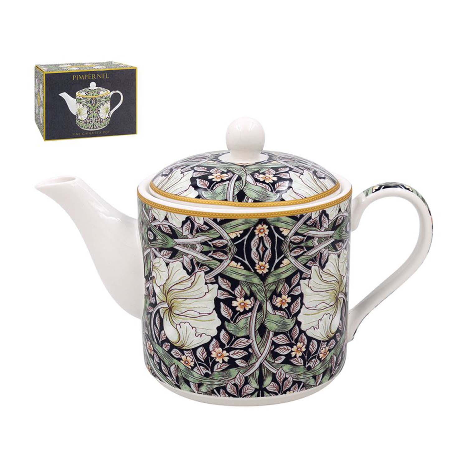 Fine China William Morris Pimpernel 650ml Tea Pot