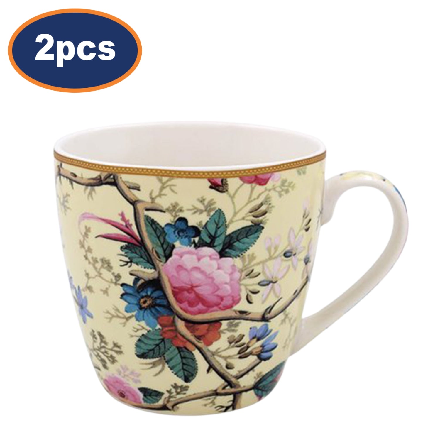 2Pcs William Morris Kilburn Cream 400ml Breakfast Mug