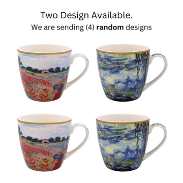 Breakfast Mug 4pcs Big Floral Claude Monet