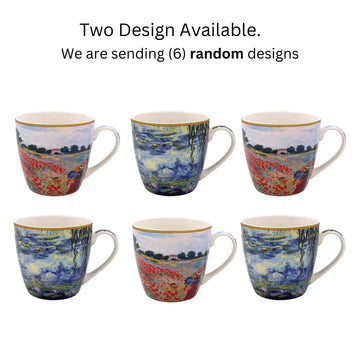 Breakfast Mug 6pcs Big Floral Claude Monet