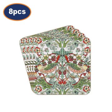 8Pcs William Morris Strawberry Thief Coasters Set